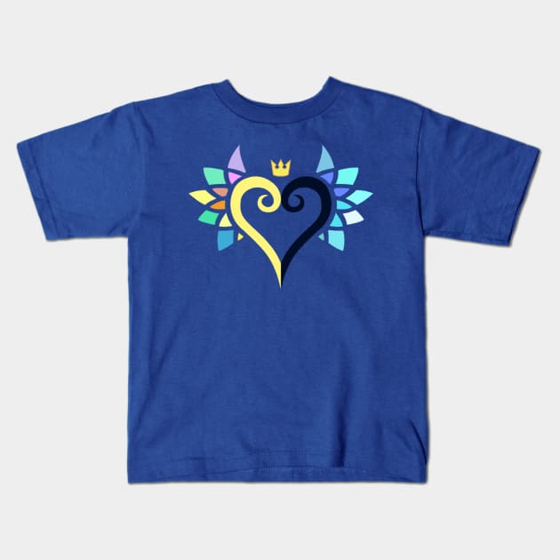 Kingdom Hearts Sora and Riku Connected Heart Kids T-Shirt by The Curio Art Shop